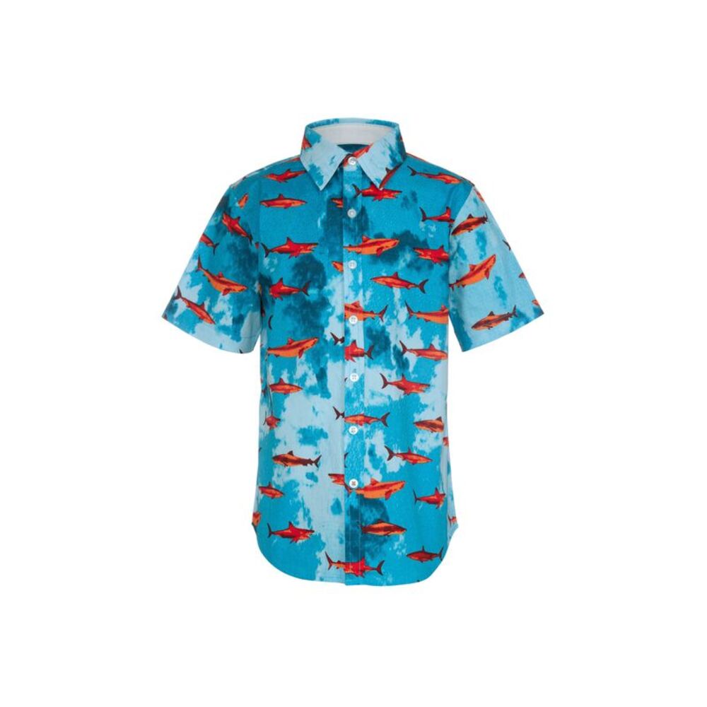 Univibe Big Boys Cloud Shark Print Woven Shirt